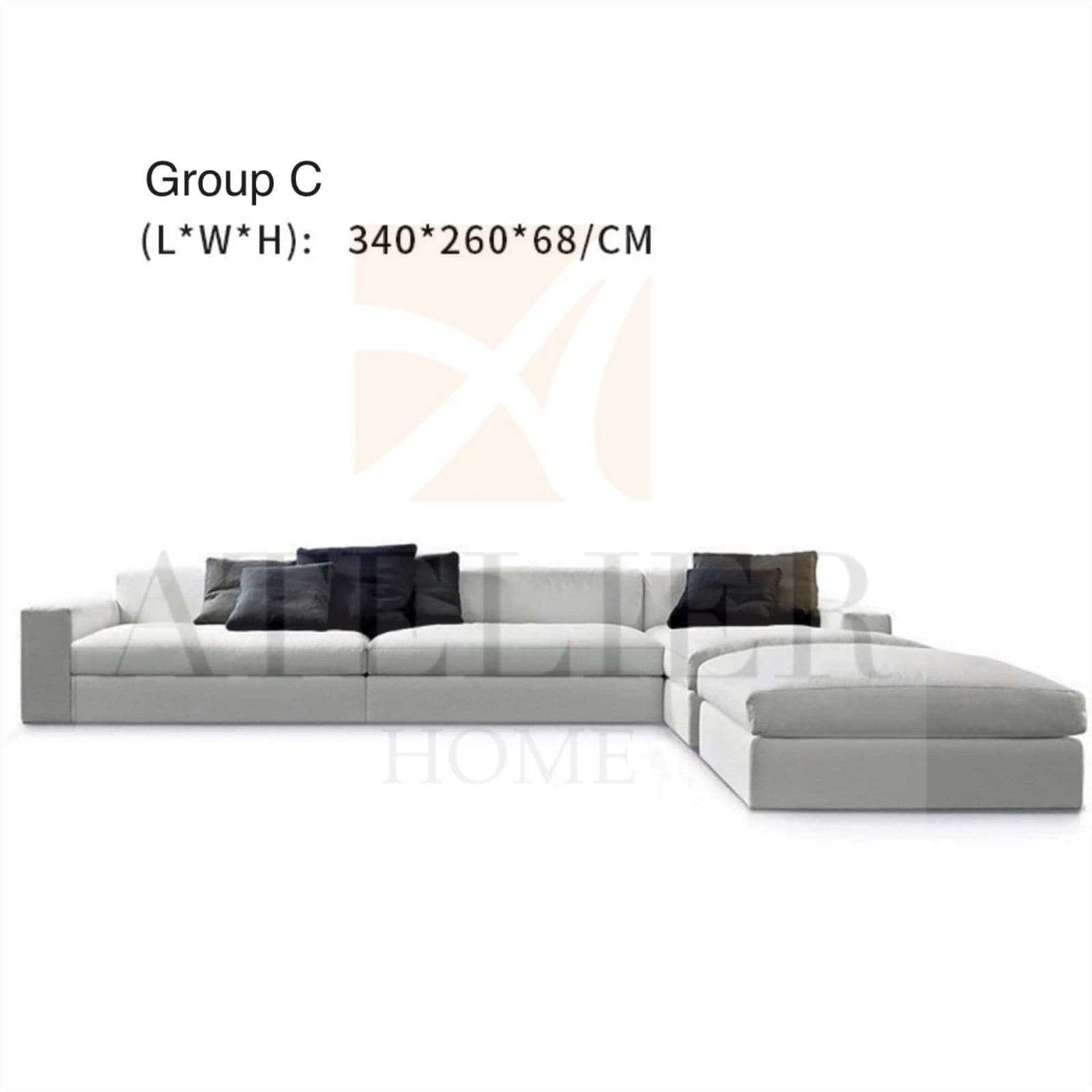 Home Atelier Rendy Scratch Resistant Suede Fabric Sofa