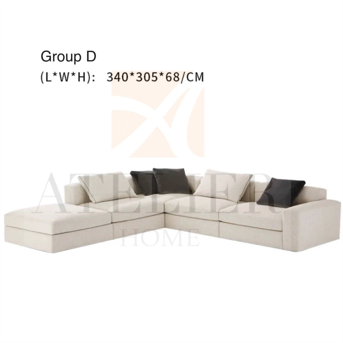 Home Atelier Rendy Scratch Resistant Suede Fabric Sofa