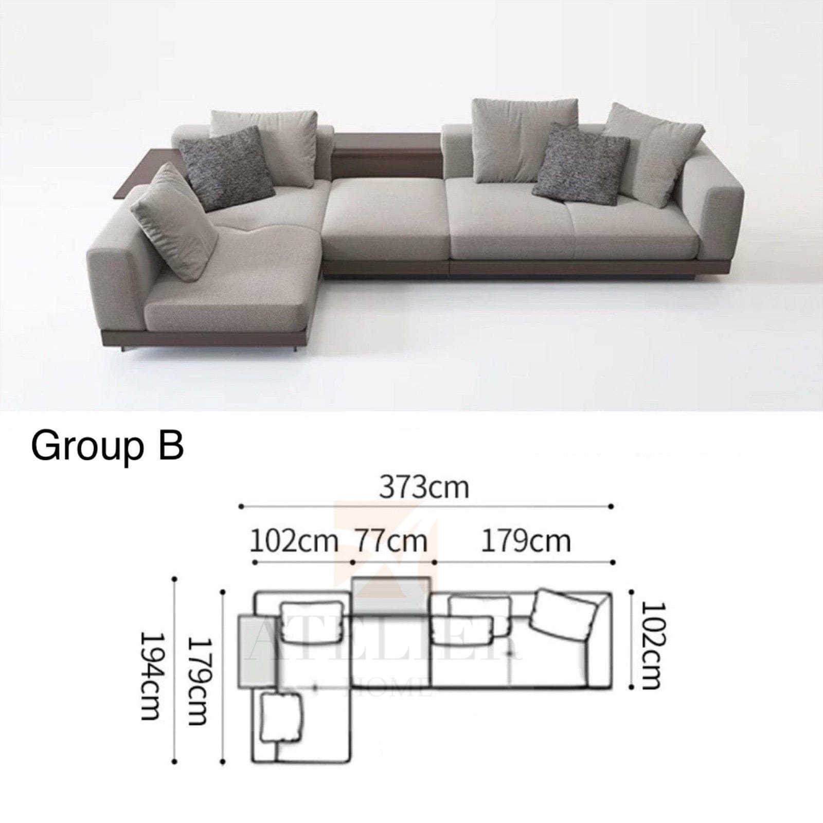Home Atelier Request for Quote Borisa Sectional Designer Sofa