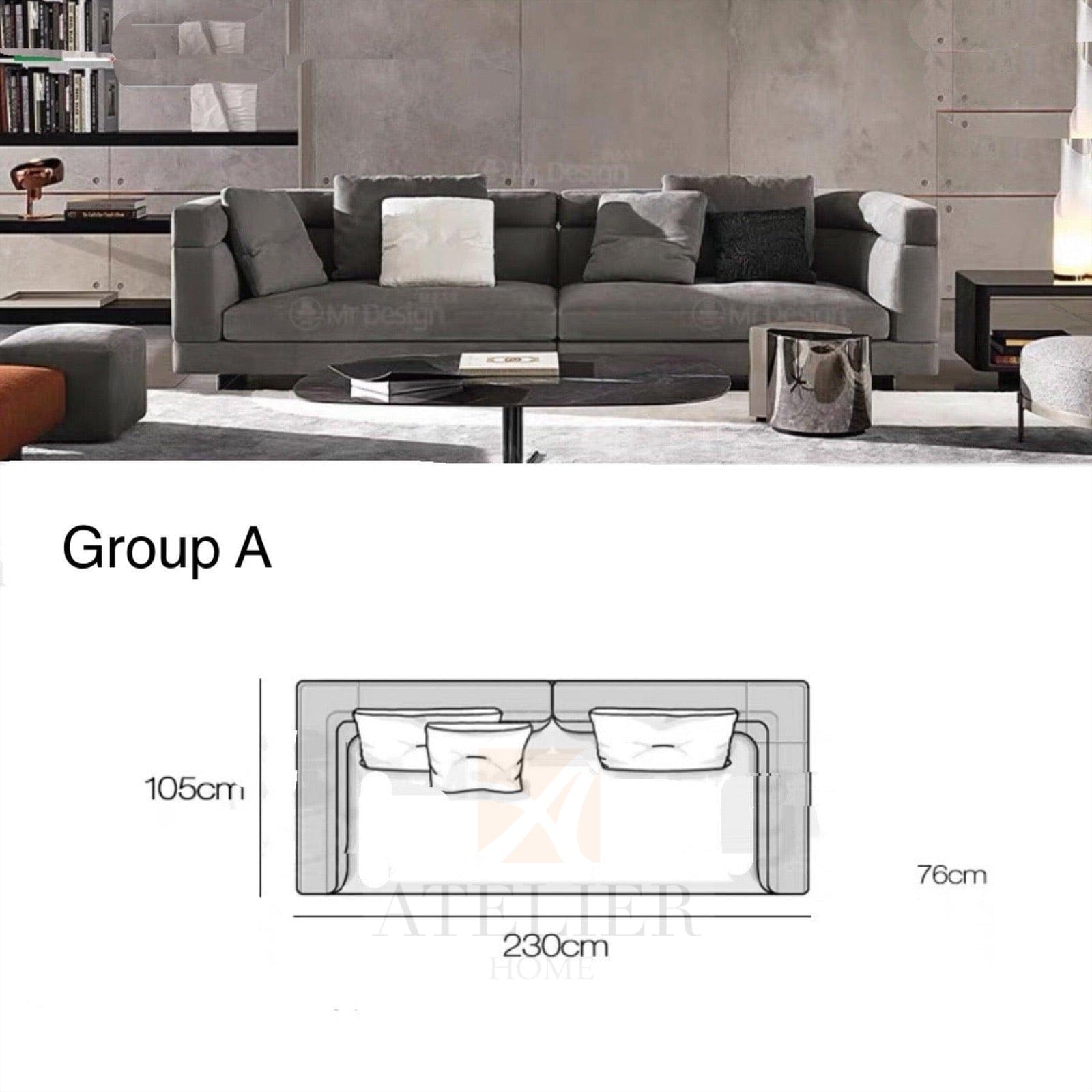 Home Atelier Request for Quote Kyle Designer Sofa