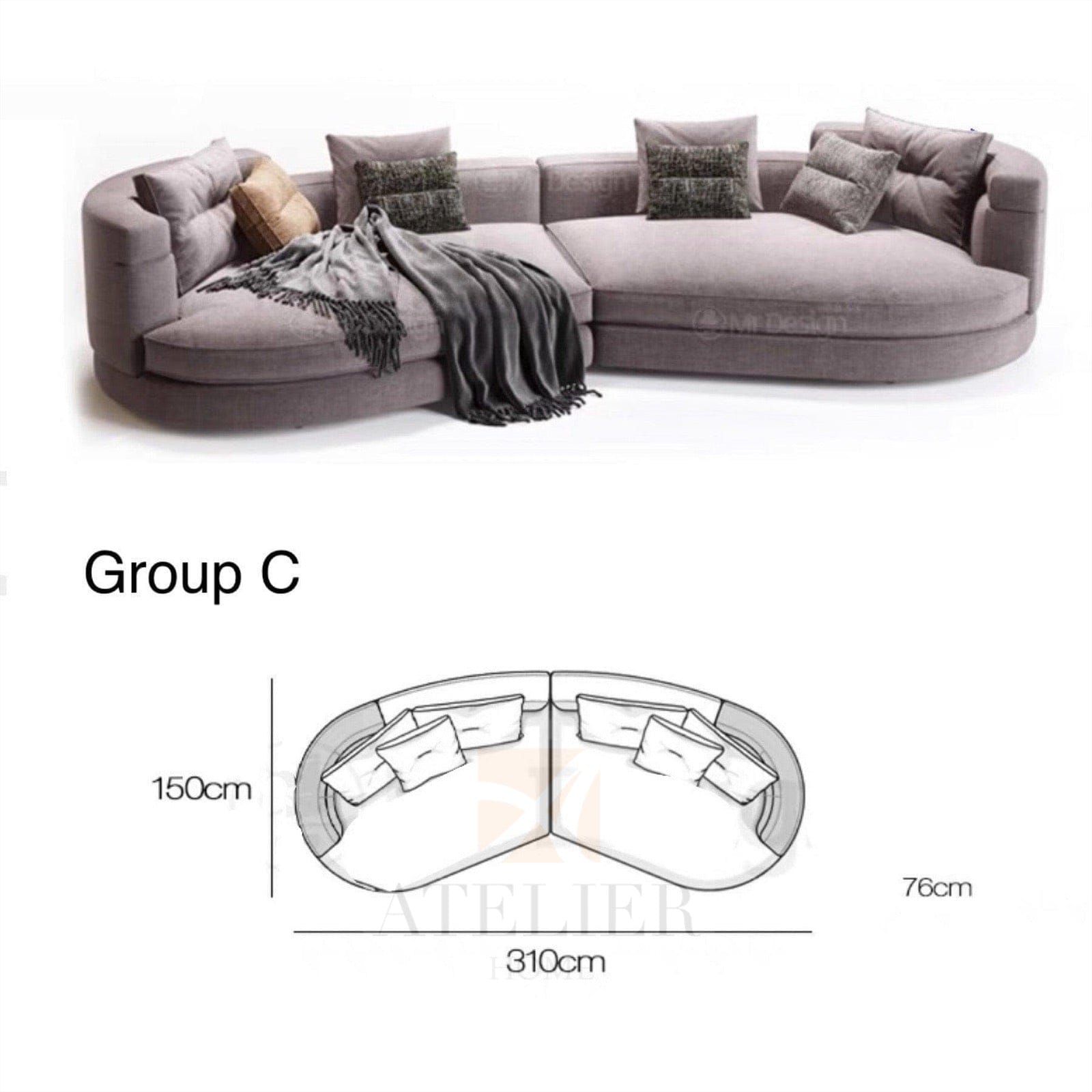 Home Atelier Request for Quote Kyle Designer Sofa