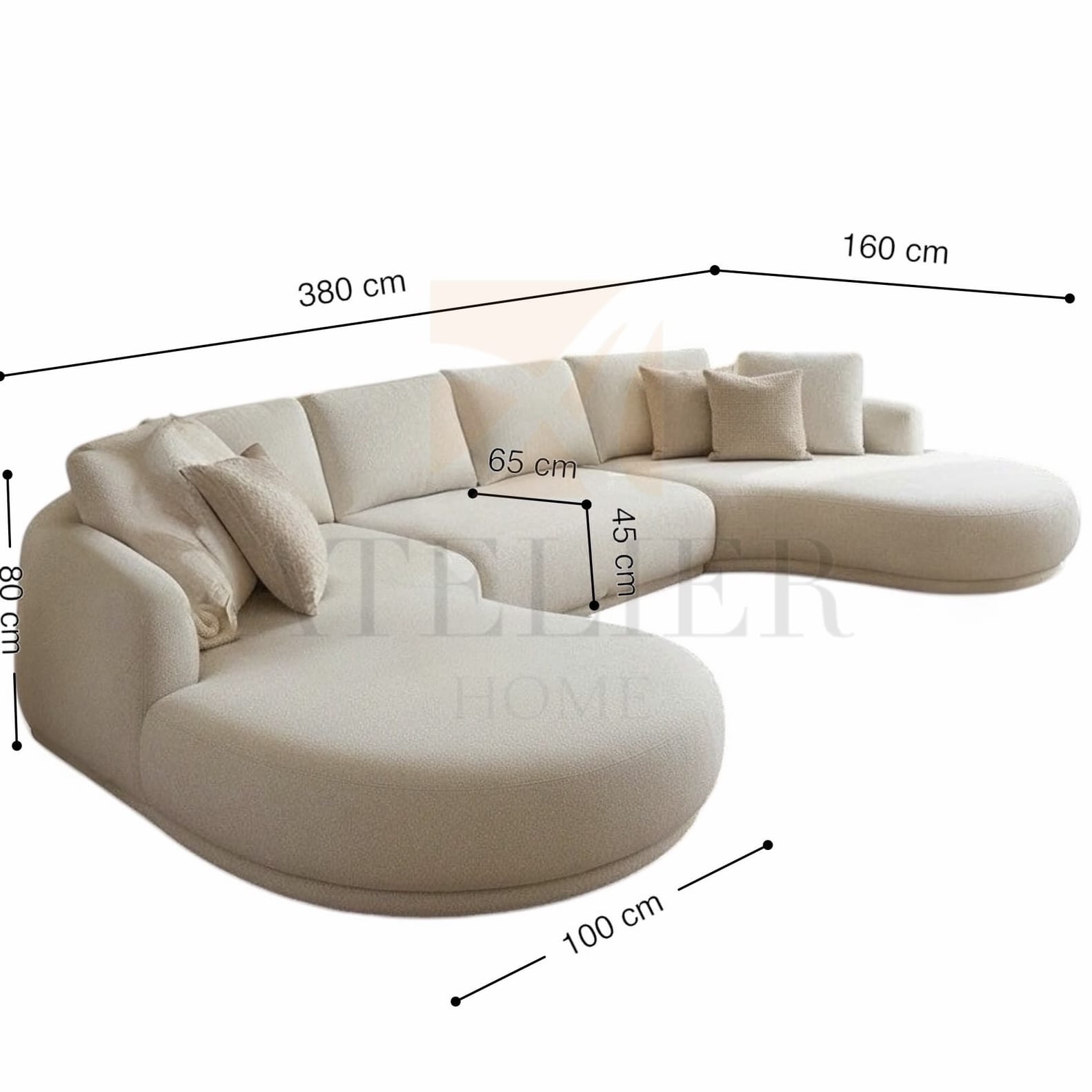 Home Atelier Reymus Sectional Curve Sofa