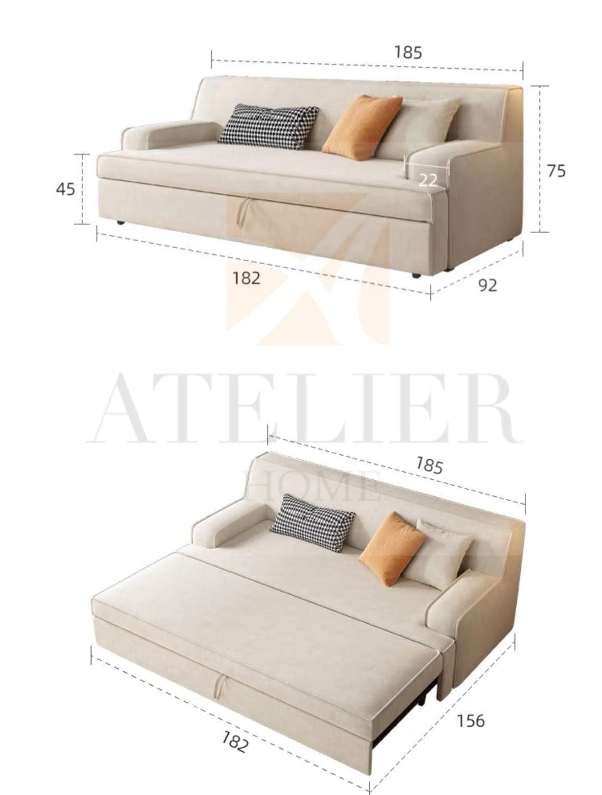 Home Atelier Rise Scratch Resistant Sofa Bed