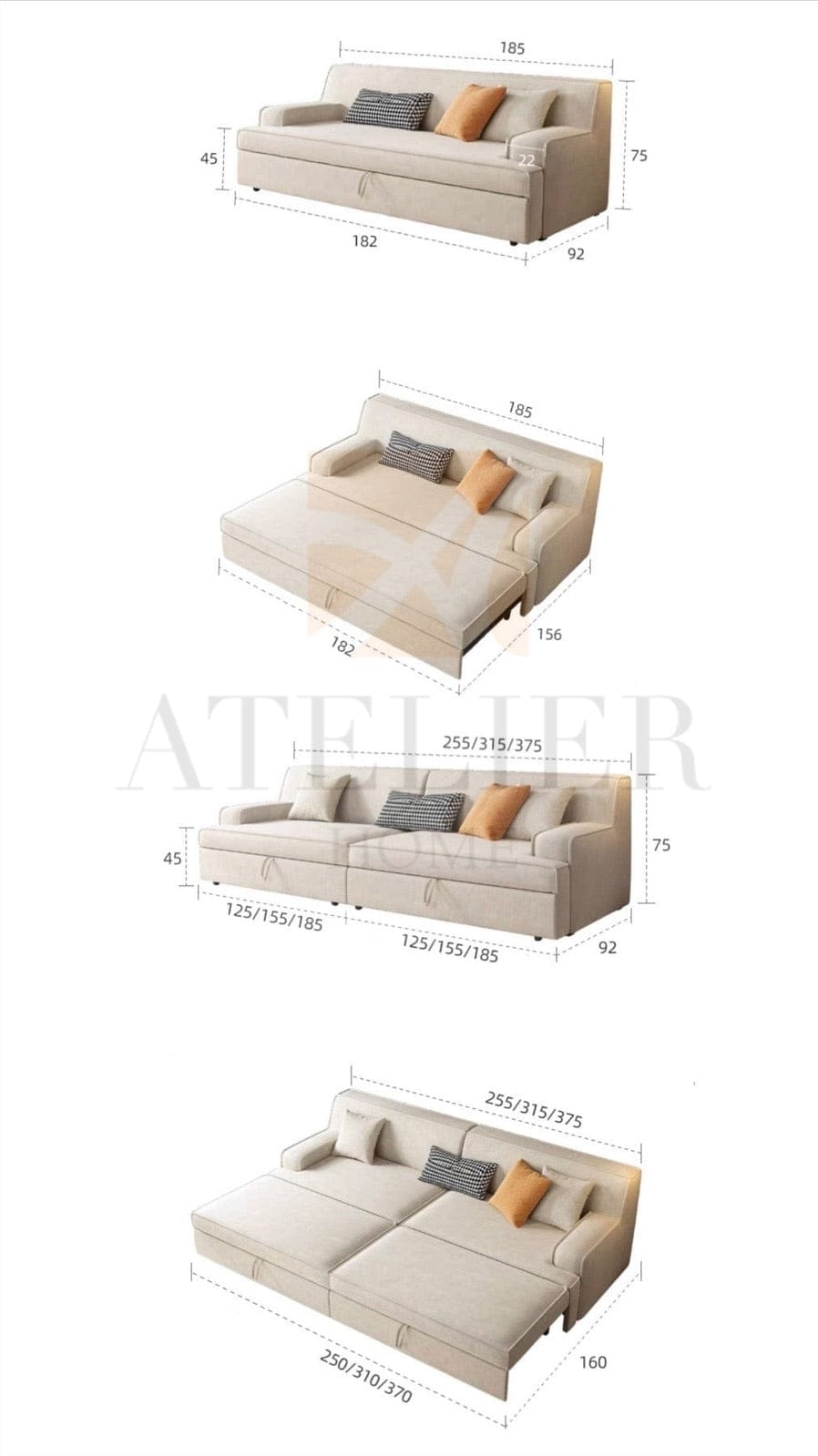 Home Atelier Rise Scratch Resistant Sofa Bed