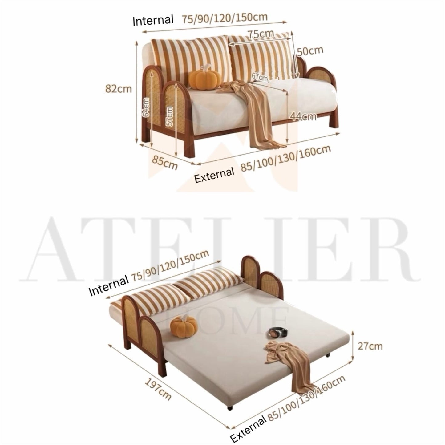 Home Atelier Rogiel Sofa Bed (Copy 4)