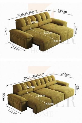Home Atelier Rolando Scratch Resistant Electric Extendable Sofa Bed
