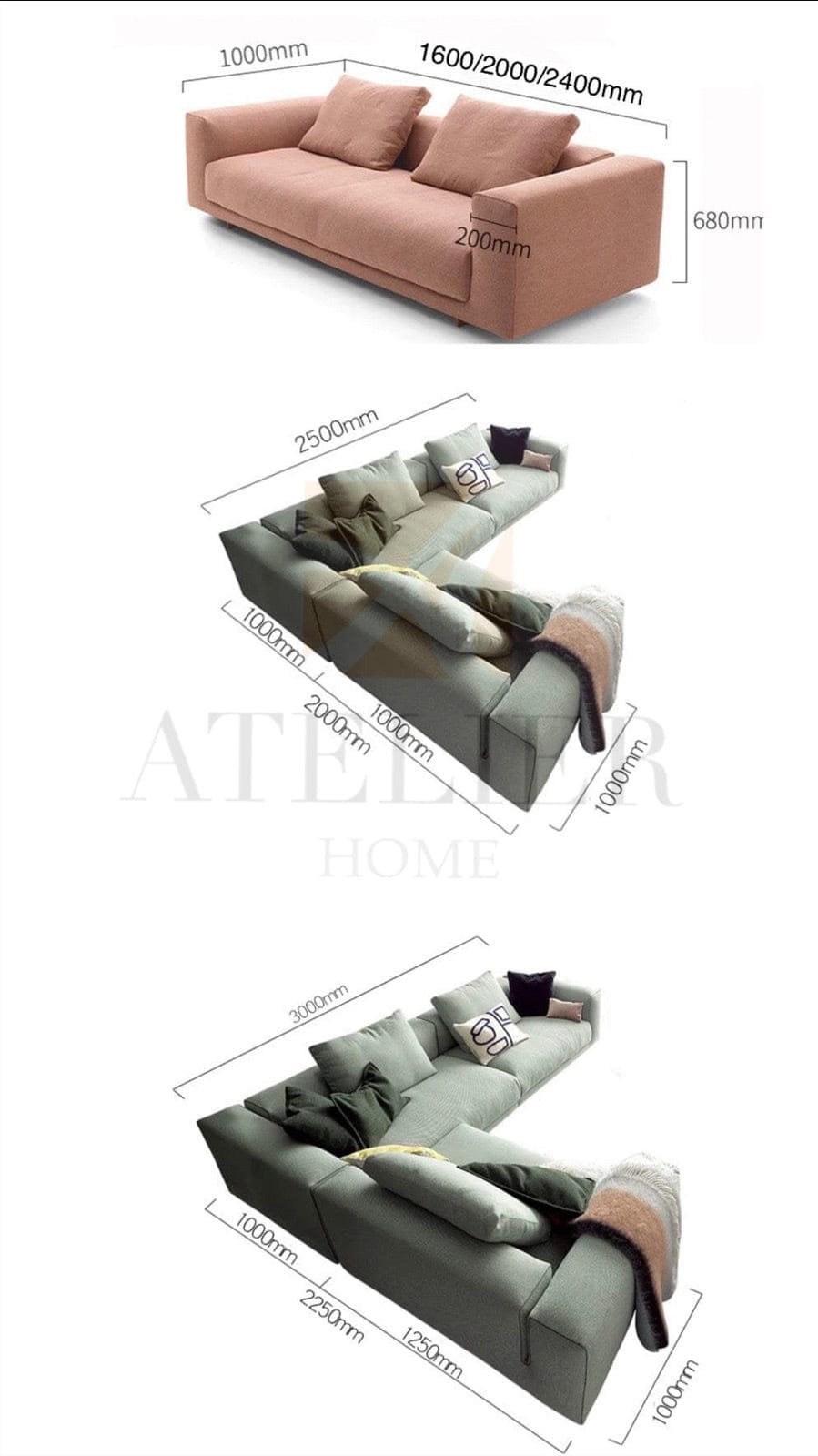 Home Atelier Ronnie Sectional Sofa