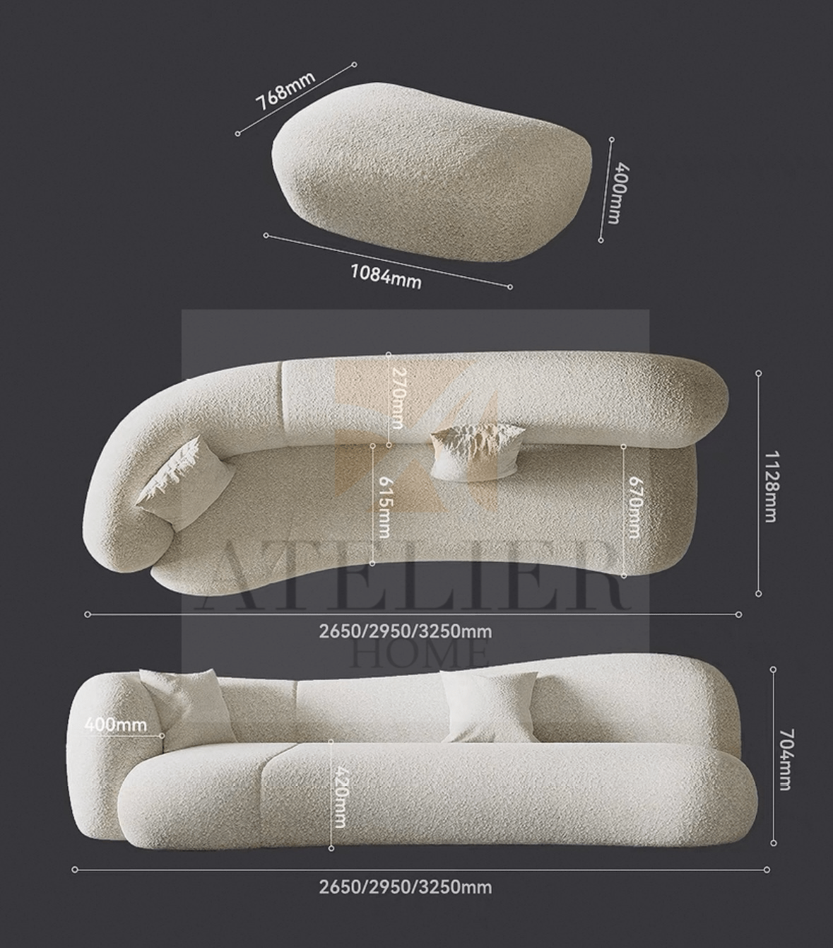 Home Atelier Rose Curve Sofa