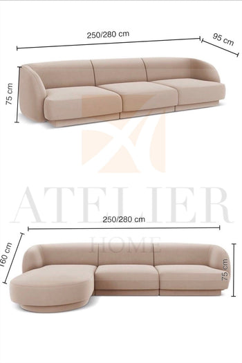 Home Atelier Roselle Scratch Resistant Sectional Sofa