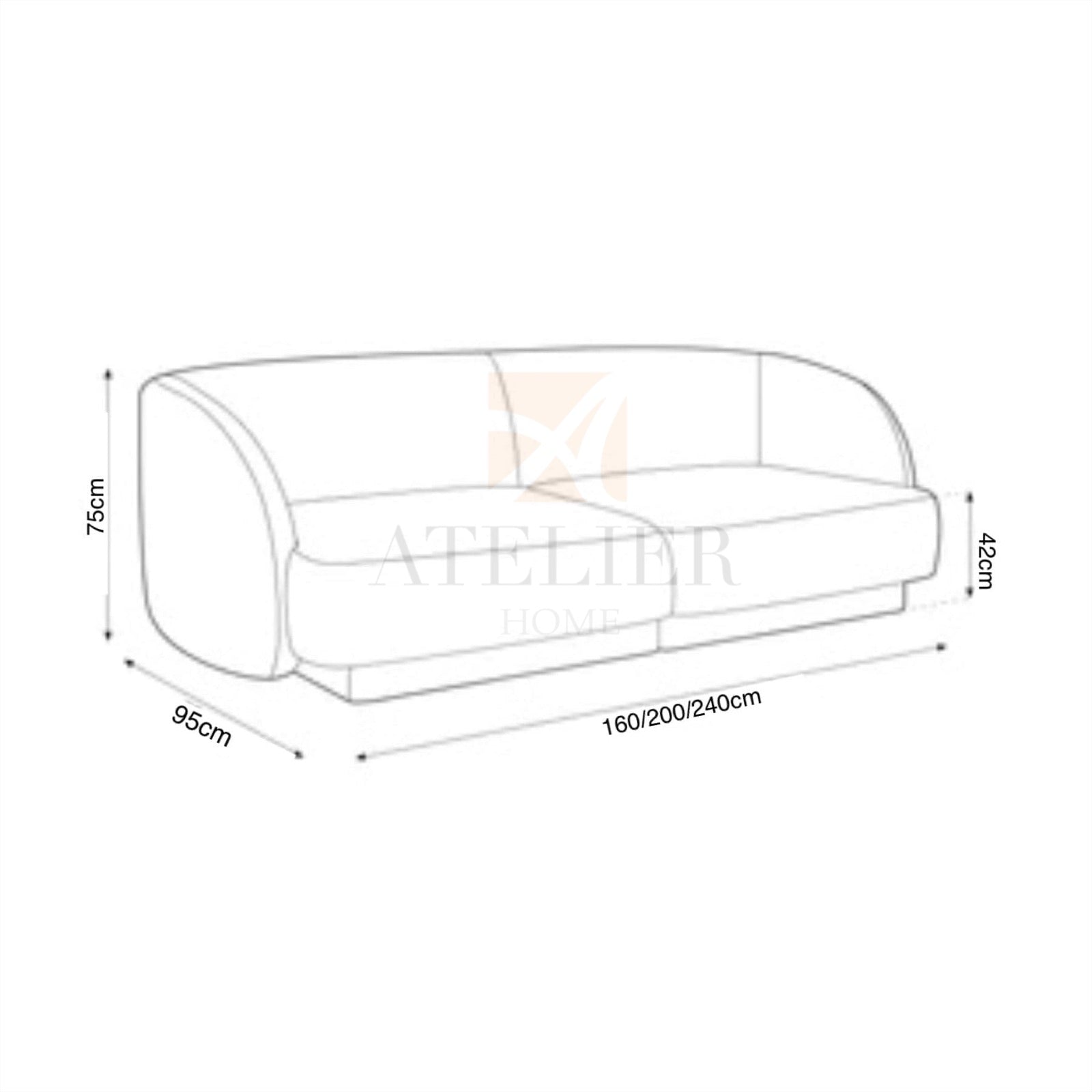 Home Atelier Roselle Scratch Resistant Sectional Sofa
