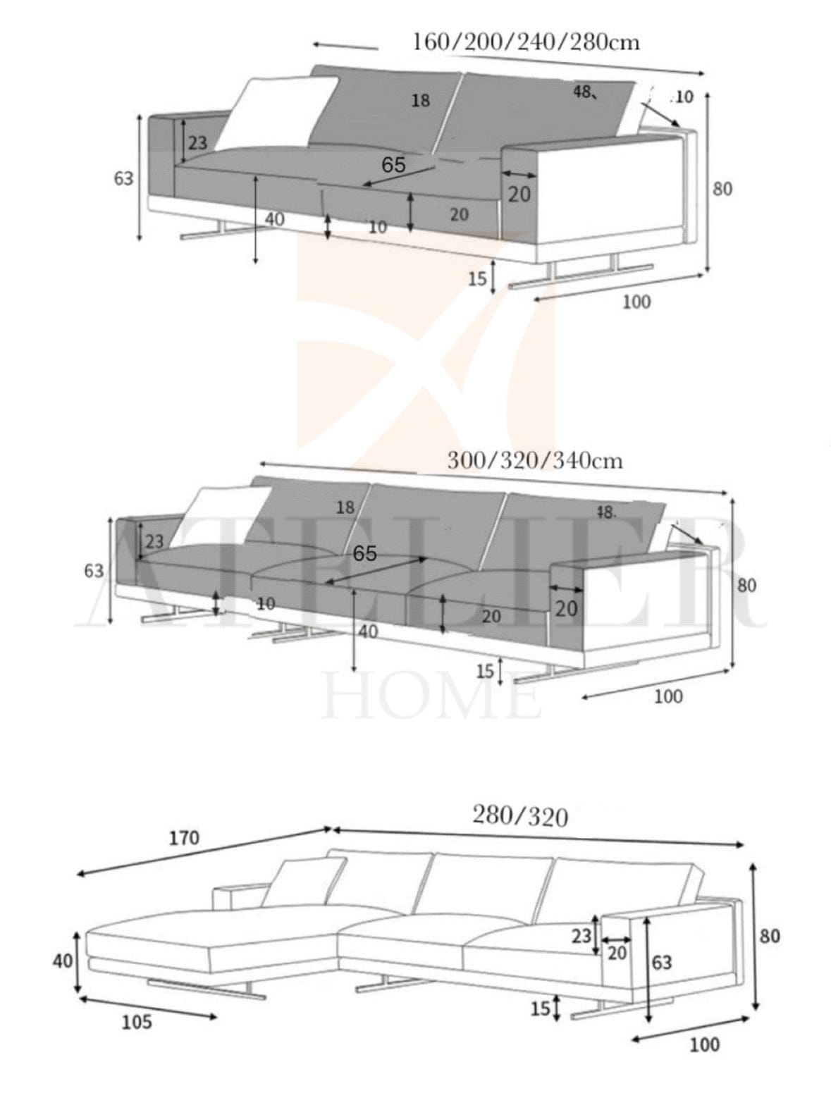 Home Atelier Rowena Sectional Sofa