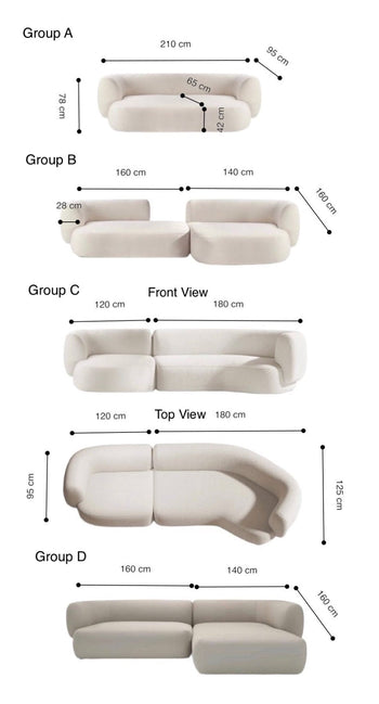 Home Atelier Royston Sectional Curve Sofa