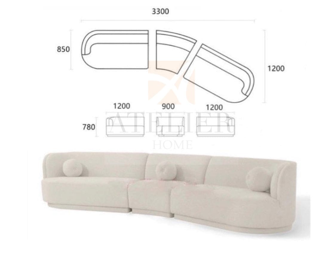 Home Atelier Russell Sectional Curve Sofa