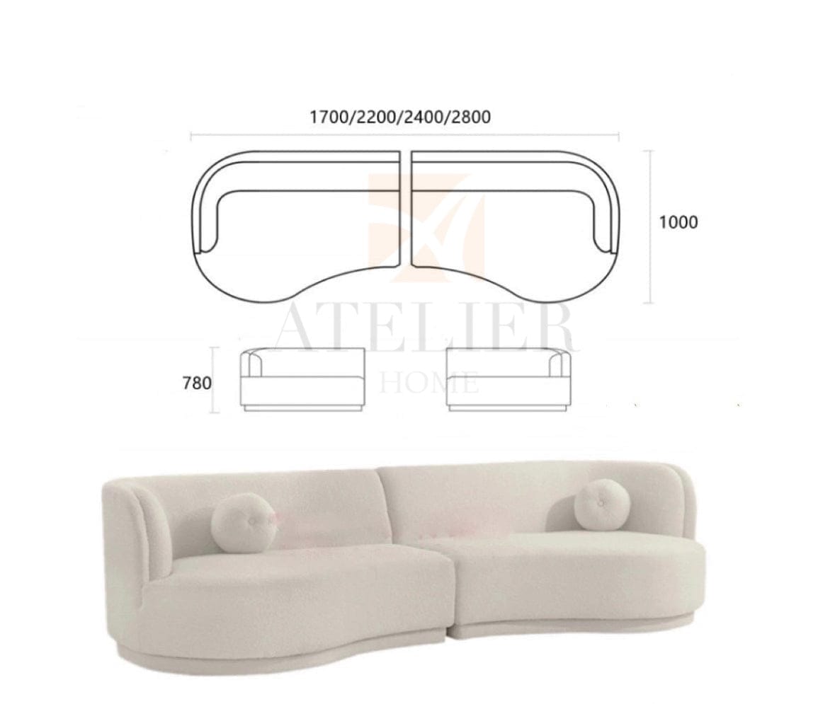 Home Atelier Russell Sectional Curve Sofa