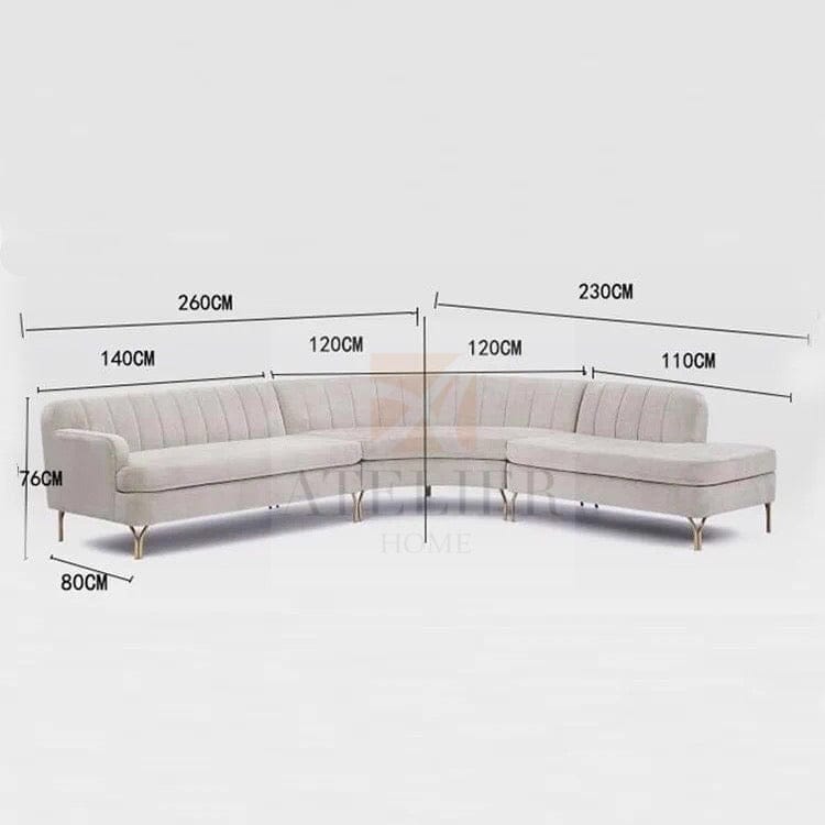 Home Atelier Ruth Sectional Curve Sofa
