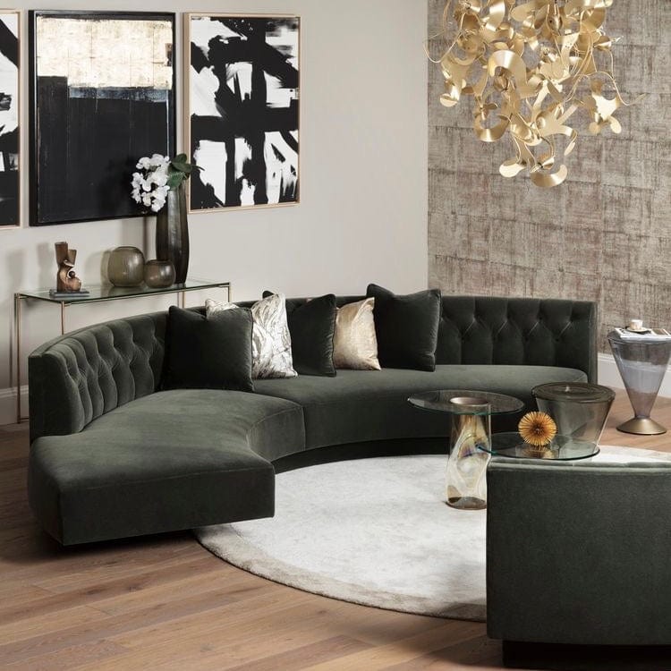 Home Atelier Ryan Tufted Velvet Curve Sofa