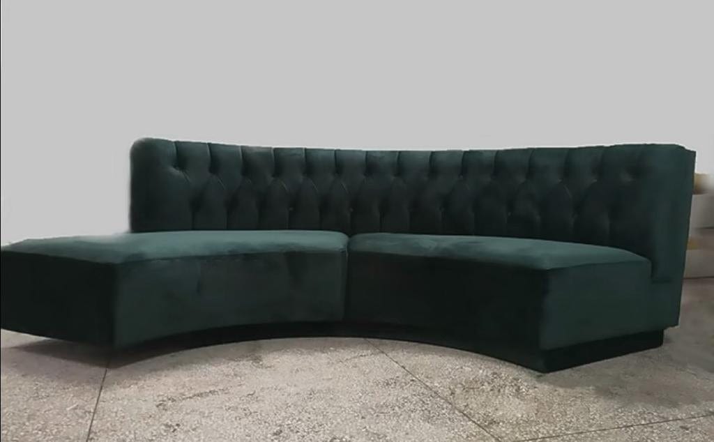 Home Atelier Ryan Tufted Velvet Curve Sofa