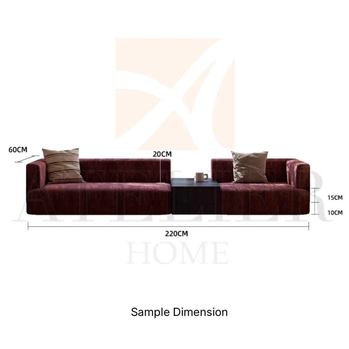 Home Atelier Scratch Resistant Chenille Fabric / Customizable ( Request for Quote) Boyle Customise Scratch Resistant Bay Window Sofa