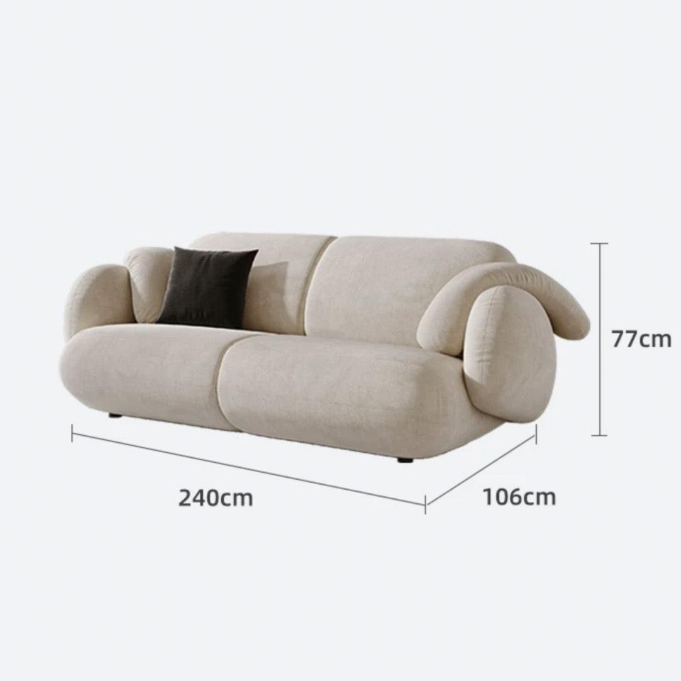 Home Atelier Scratch Resistant Suede Fabric / Length 240cm Non L-shape / Pink Andre Sectional Designer Sofa