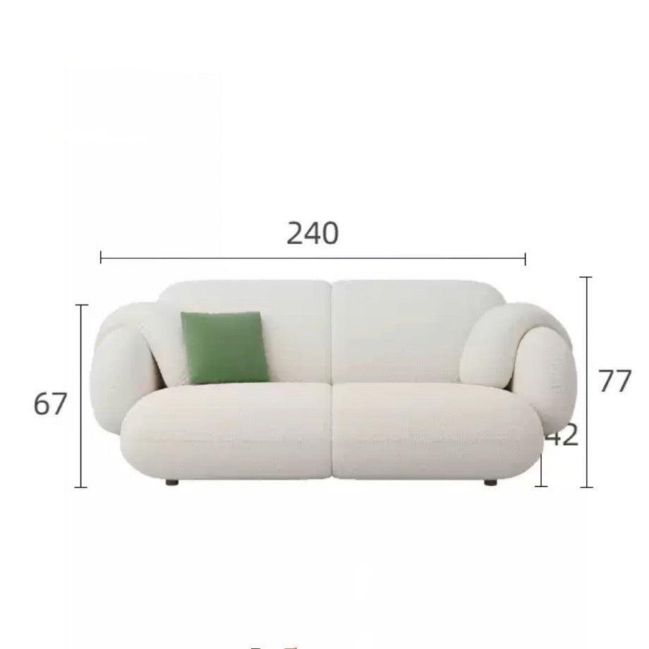 Home Atelier Scratch Resistant Suede Fabric / Length 240cm Non L-shape / Pink Andre Sectional Designer Sofa