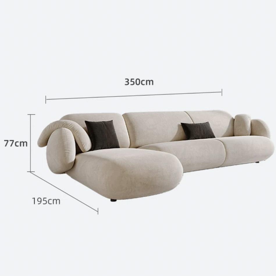 Home Atelier Scratch Resistant Suede Fabric / Length 350cm/ L-shape / Pink Andre Sectional Designer Sofa