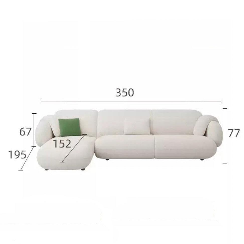 Home Atelier Scratch Resistant Suede Fabric / Length 350cm/ L-shape / Pink Andre Sectional Designer Sofa