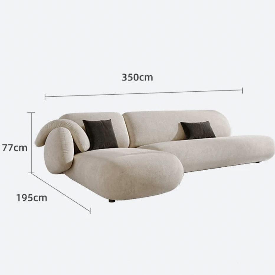 Home Atelier Scratch Resistant Suede Fabric / Length 350cm/ Left + Right Chaise / Pink Andre Sectional Designer Sofa