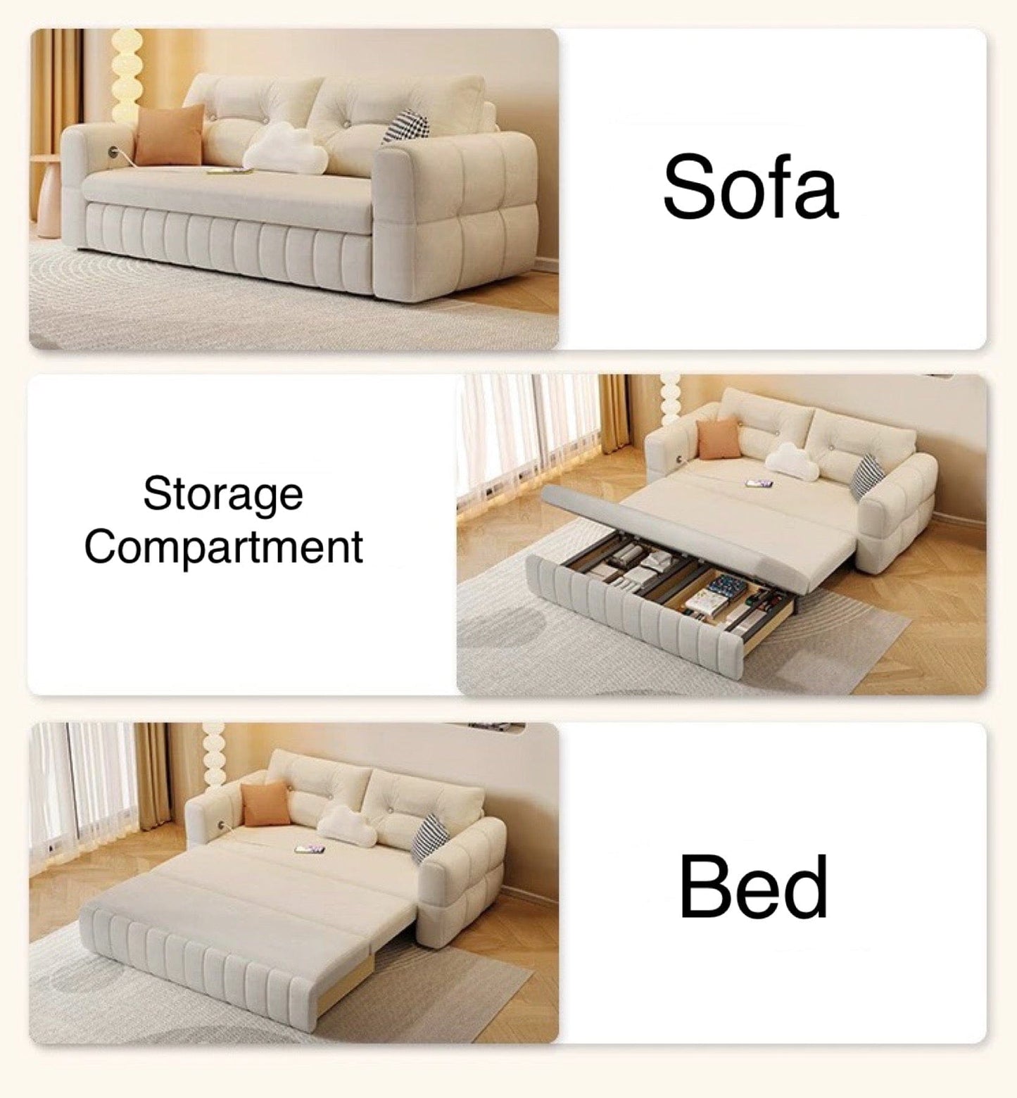 Home Atelier Senzo Scratch Resistant Storage Sofa Bed