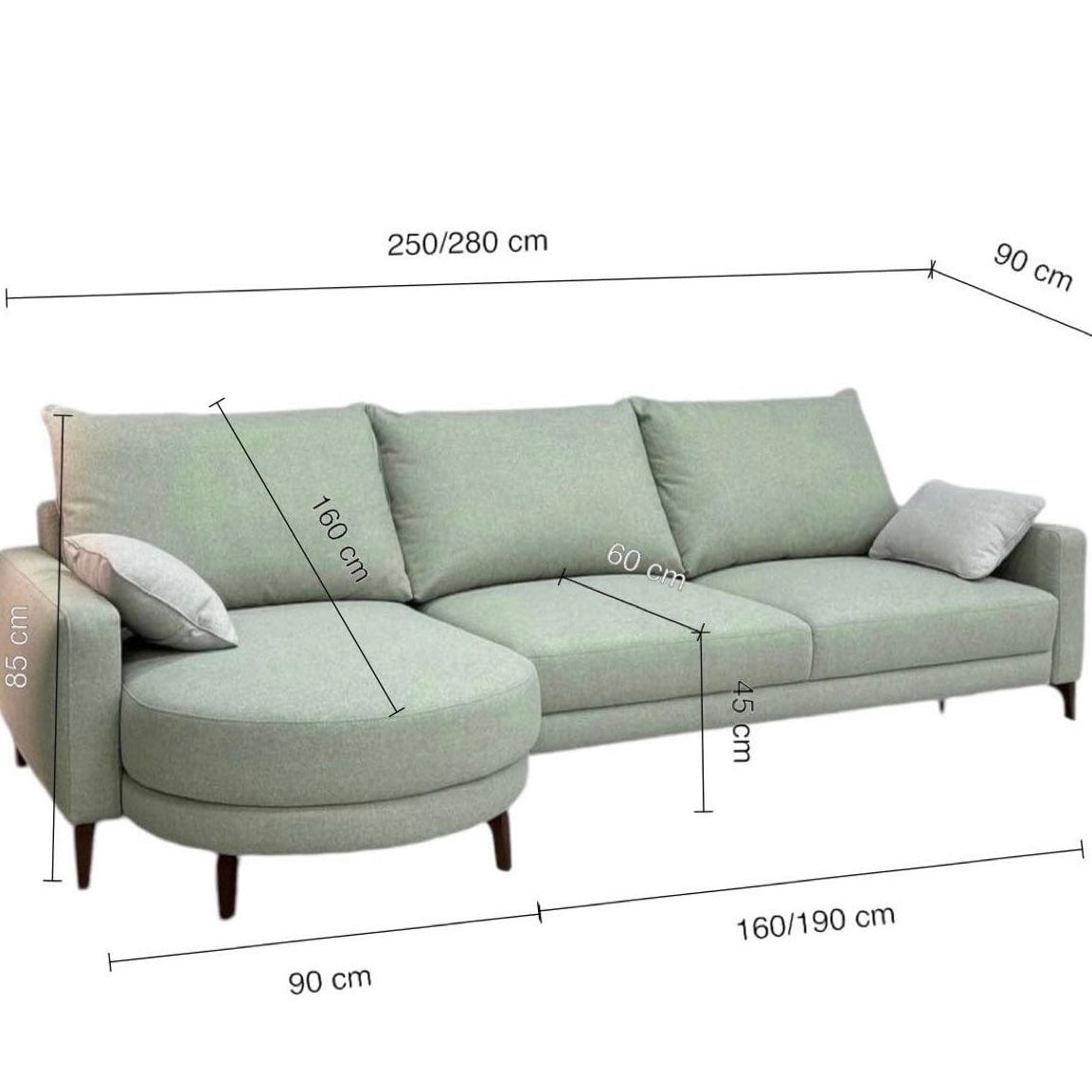 Home Atelier Sheran Curve Chaise Sectional Sofa