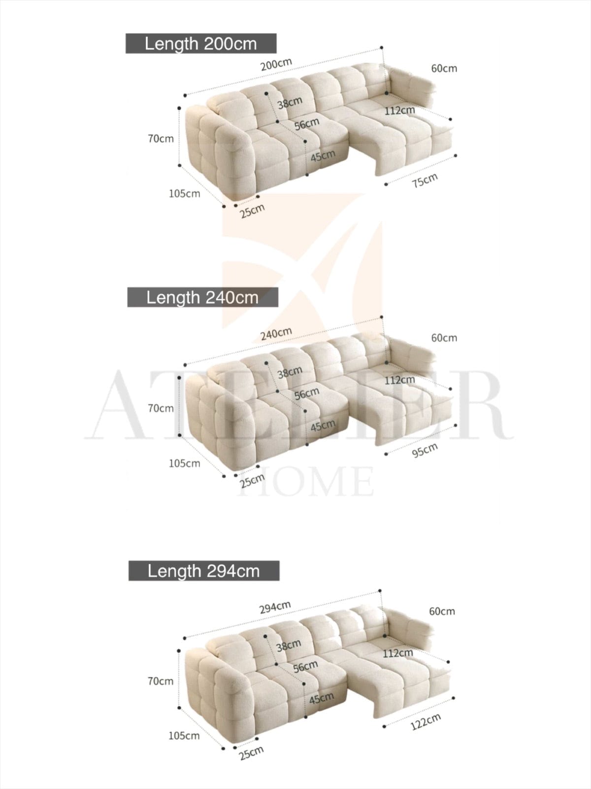 Home Atelier Sierra Boucle Electric Sofa Bed