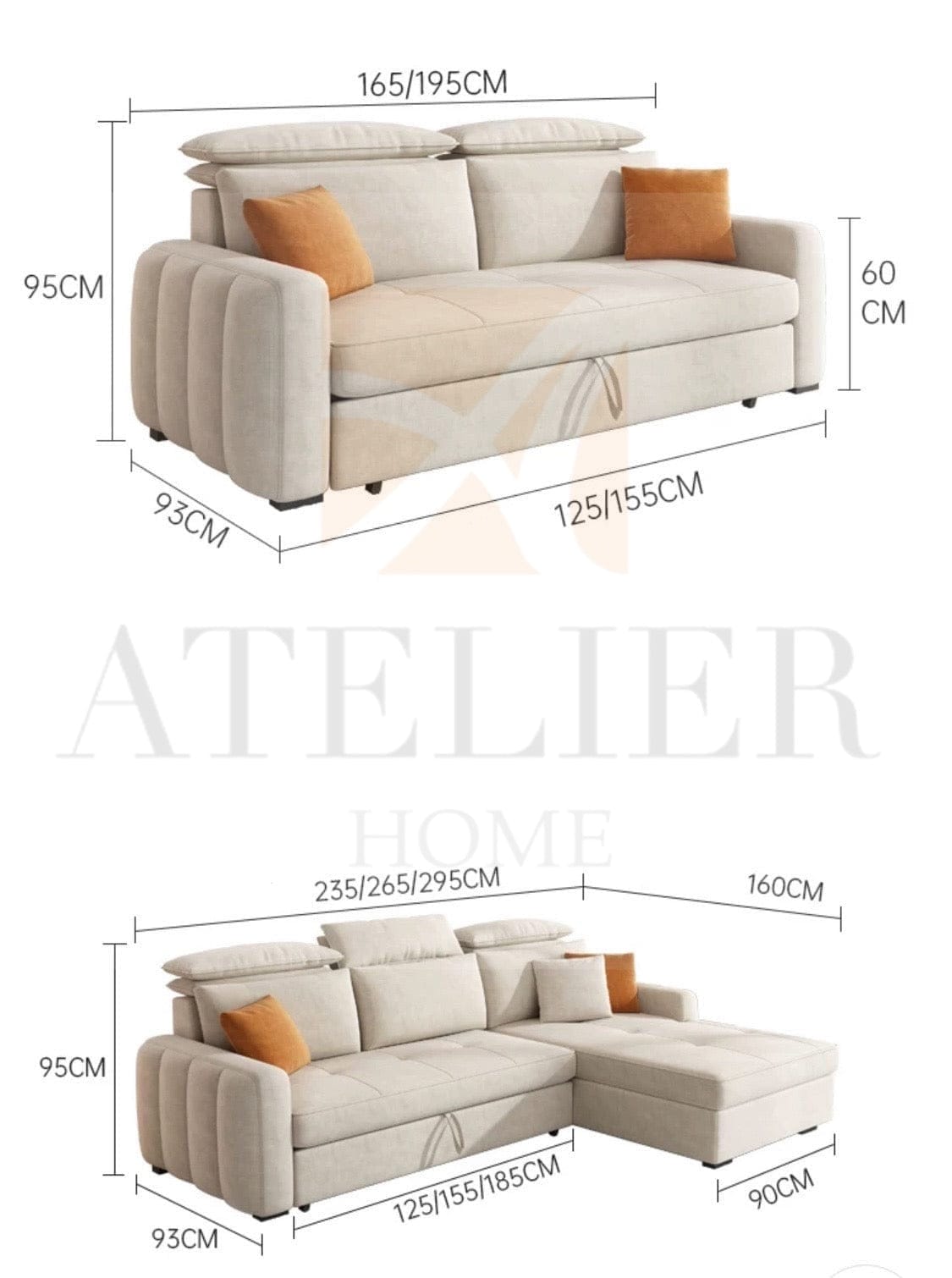 Home Atelier sofa bed Katherine Storage Sofa Bed
