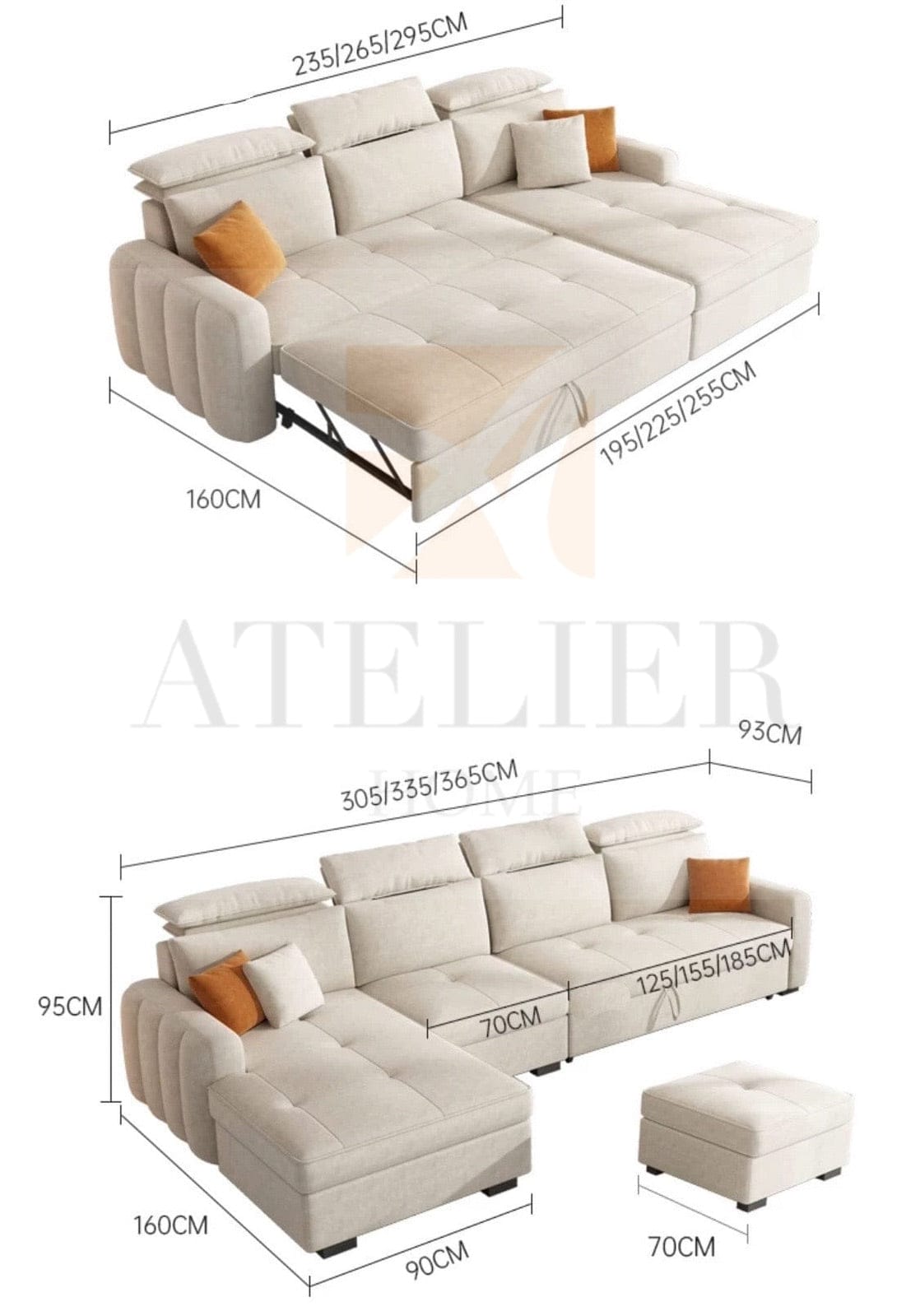 Home Atelier sofa bed Katherine Storage Sofa Bed
