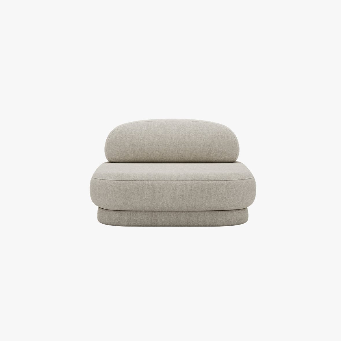 Home Atelier Sofa Cotton Linen Fabric / 1.5 seater / Cream Boton Curve Sofa