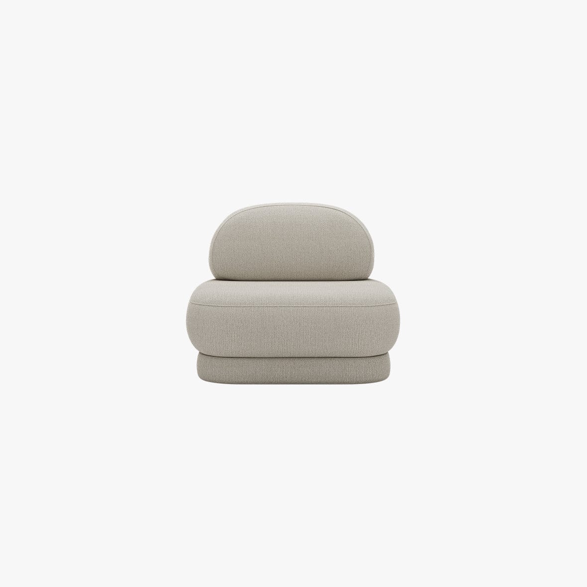 Home Atelier Sofa Cotton Linen Fabric / 1 seater / Cream Boton Curve Sofa