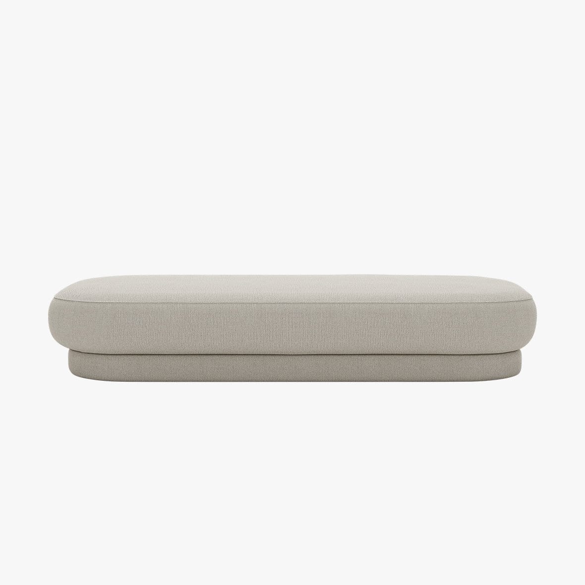 Home Atelier Sofa Cotton Linen Fabric / Long Rectangle Ottoman/ L120 x W68cm / Cream Boton Curve Sofa