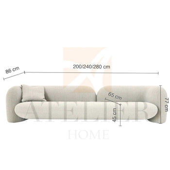 Home Atelier Sofa Kave Performance Boucle Curve Sofa
