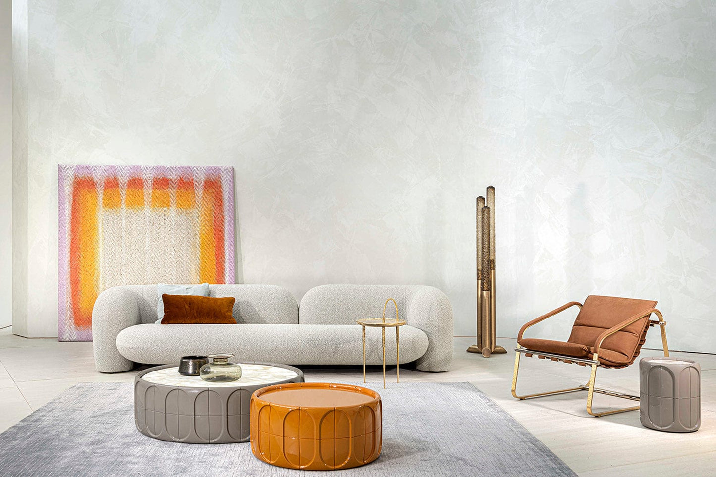 Home Atelier Sofa Kave Performance Boucle Curve Sofa