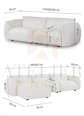 Home Atelier Sofa Moet Performance Boucle Sectional Sofa