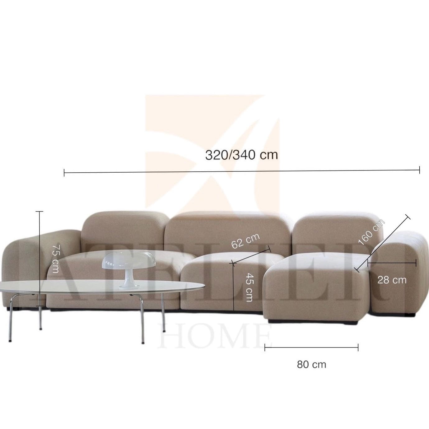 Home Atelier Sofa Ravo Scratch Resistant Sectional Sofa
