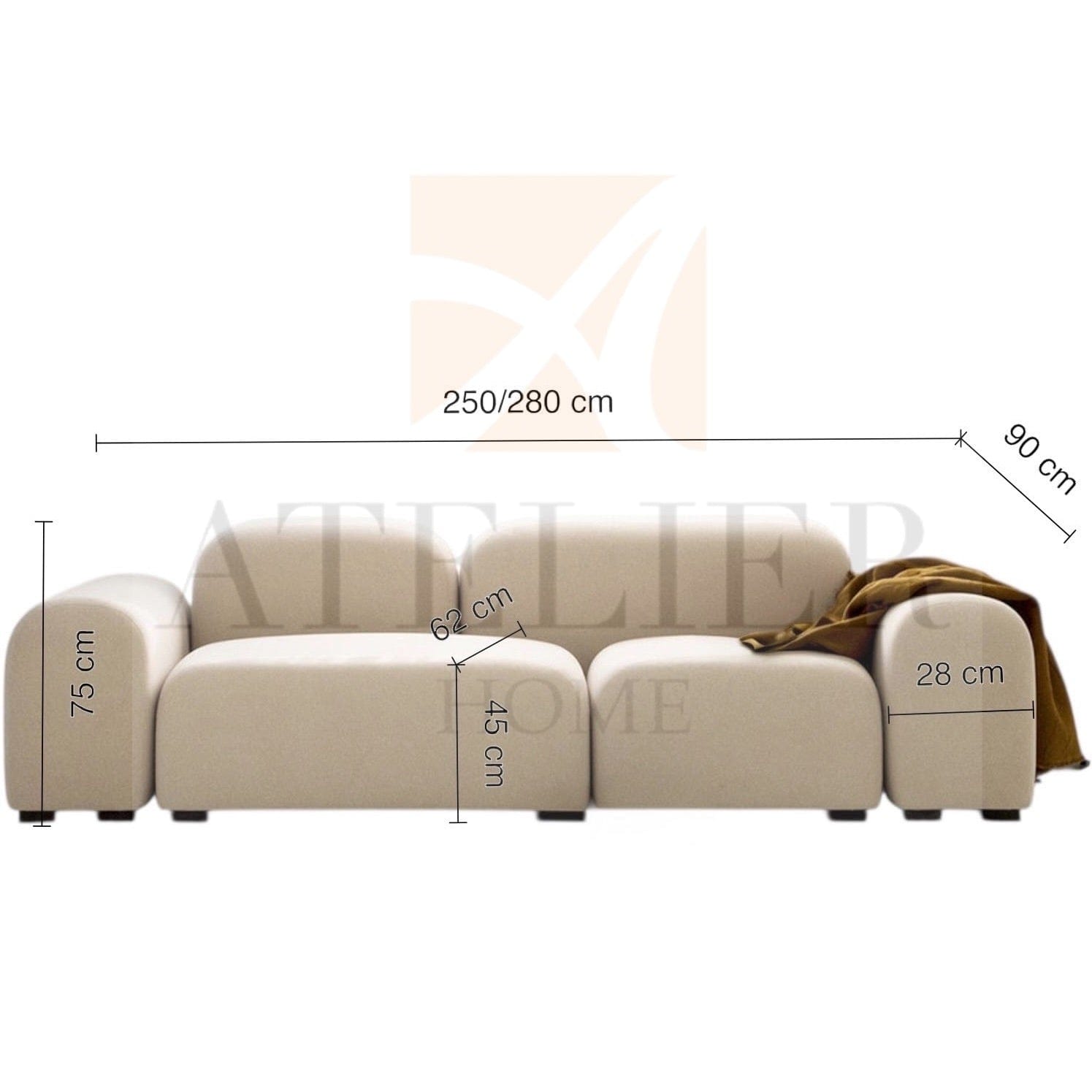 Home Atelier Sofa Ravo Scratch Resistant Sectional Sofa