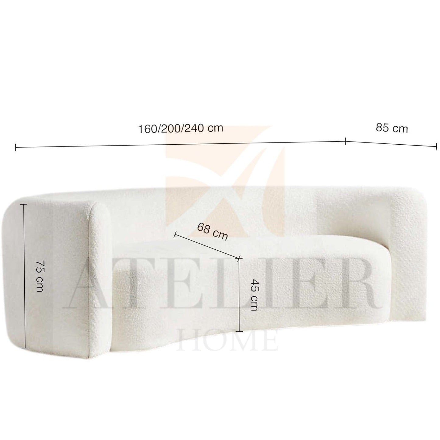 Home Atelier Sofas Amara Performance Boucle Curve Sofa