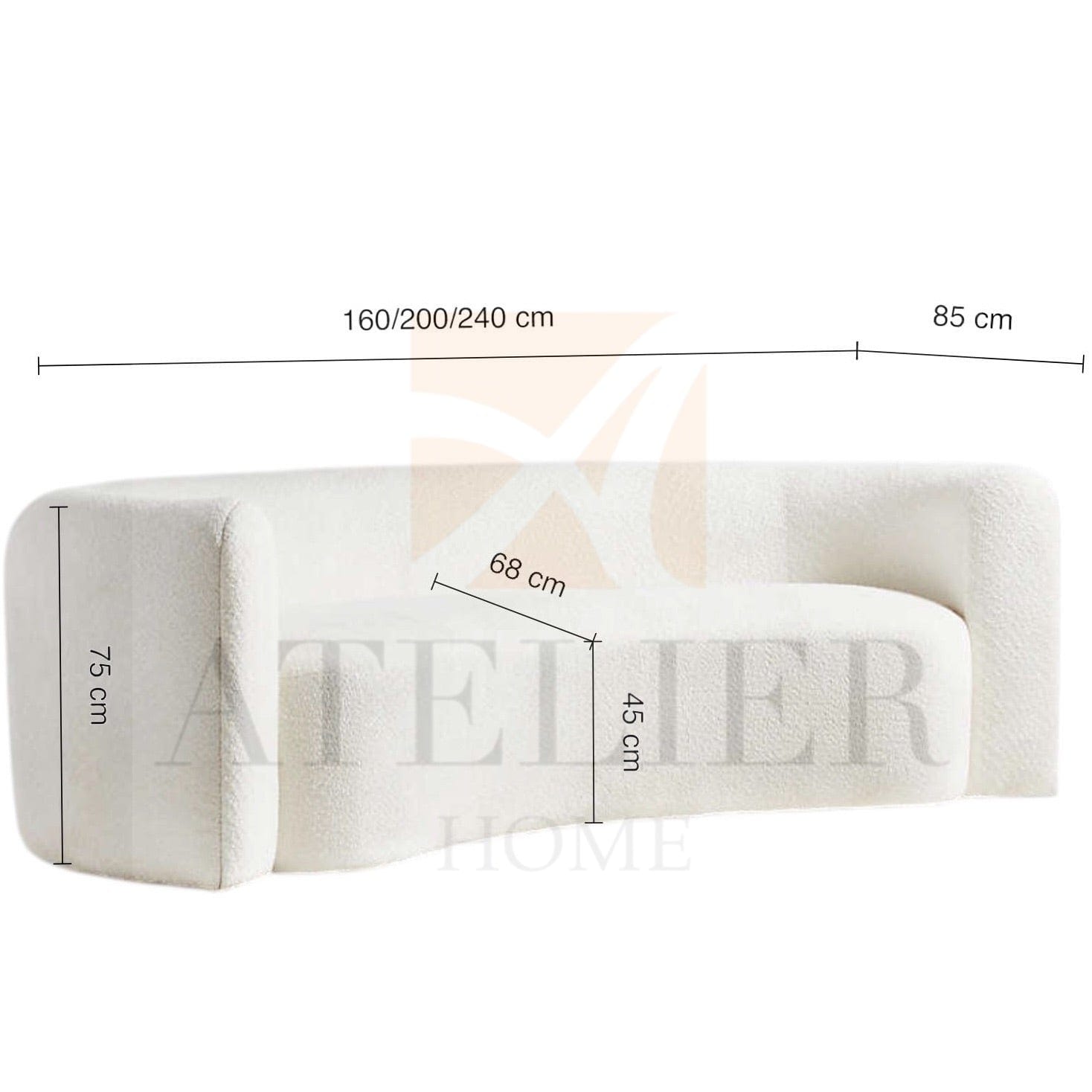 Home Atelier Sofas Amara Performance Boucle Curve Sofa