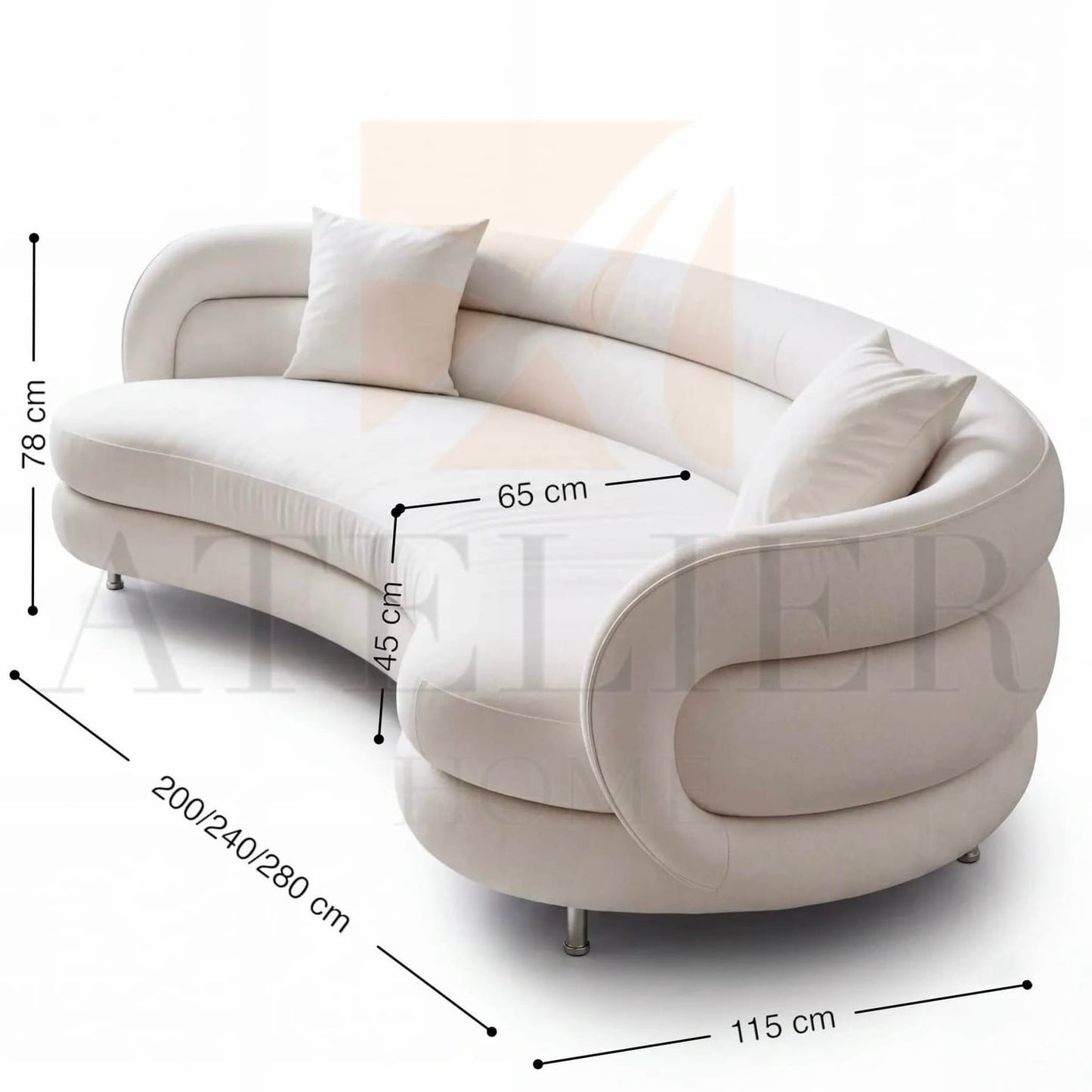 Home Atelier Sohana Performance Boucle Curve Sofa