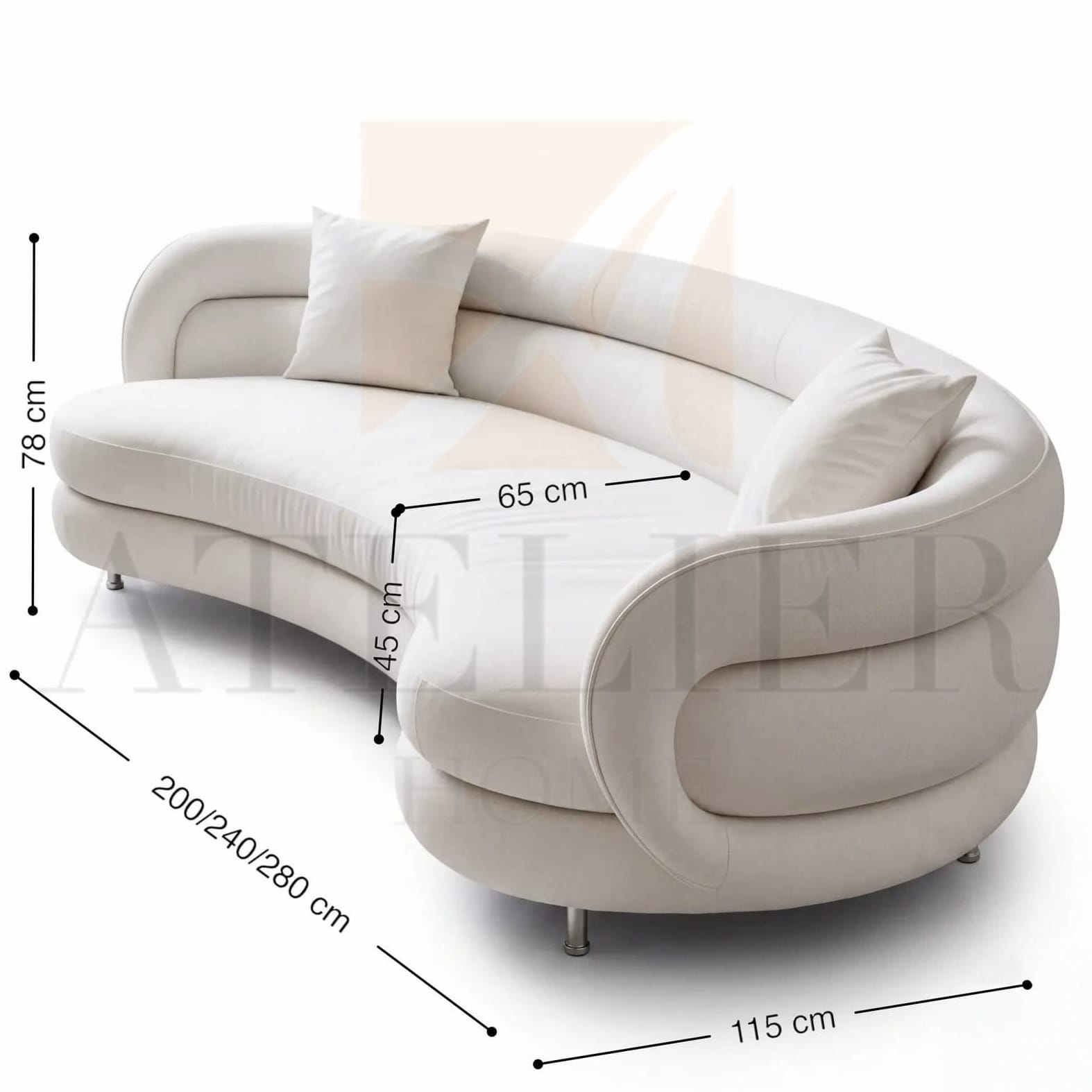 Home Atelier Sohana Performance Boucle Curve Sofa