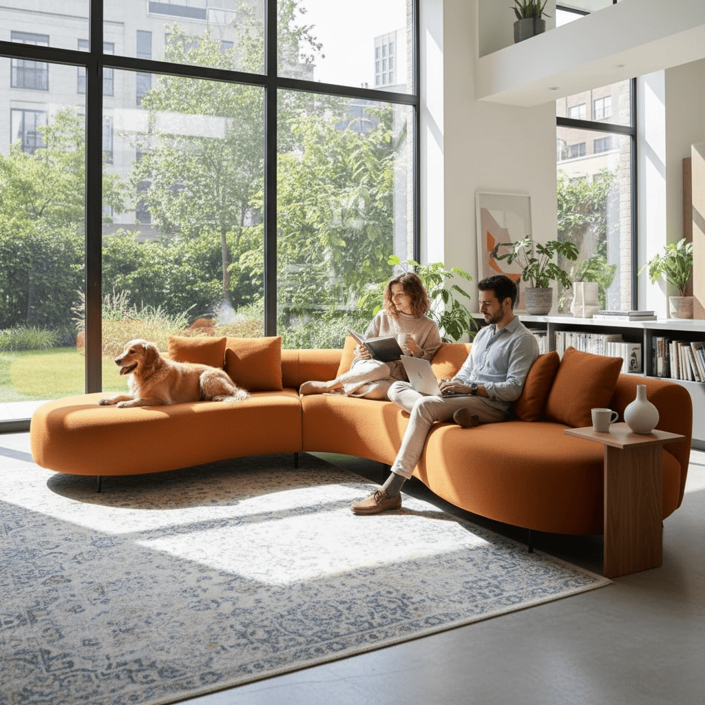 Home Atelier Spaco Performance Boucle Curve Sofa