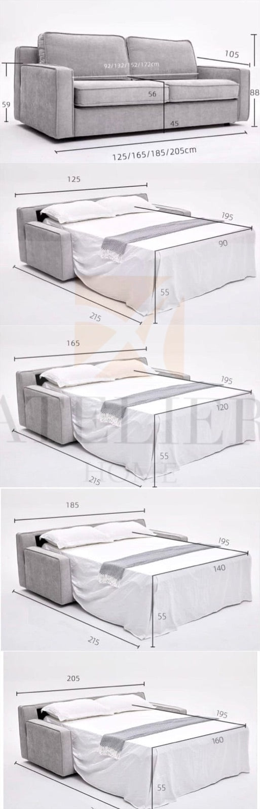 Home Atelier Steve Foldable Sofa Bed
