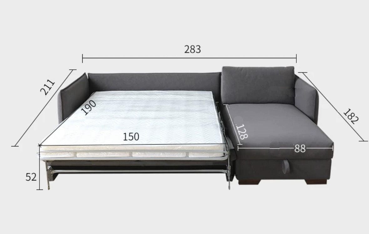 Home Atelier Steven Foldable Storage Sofa Bed with Mattress