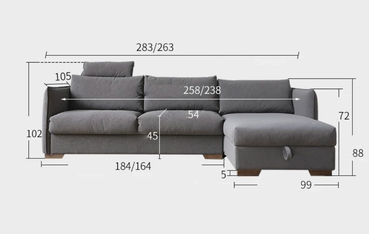 Home Atelier Steven Foldable Storage Sofa Bed with Mattress