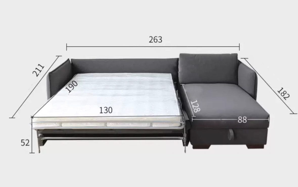 Home Atelier Steven Foldable Storage Sofa Bed with Mattress