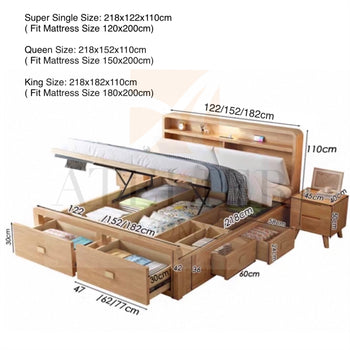 Home Atelier Stuart Storage Wooden Bed Frame